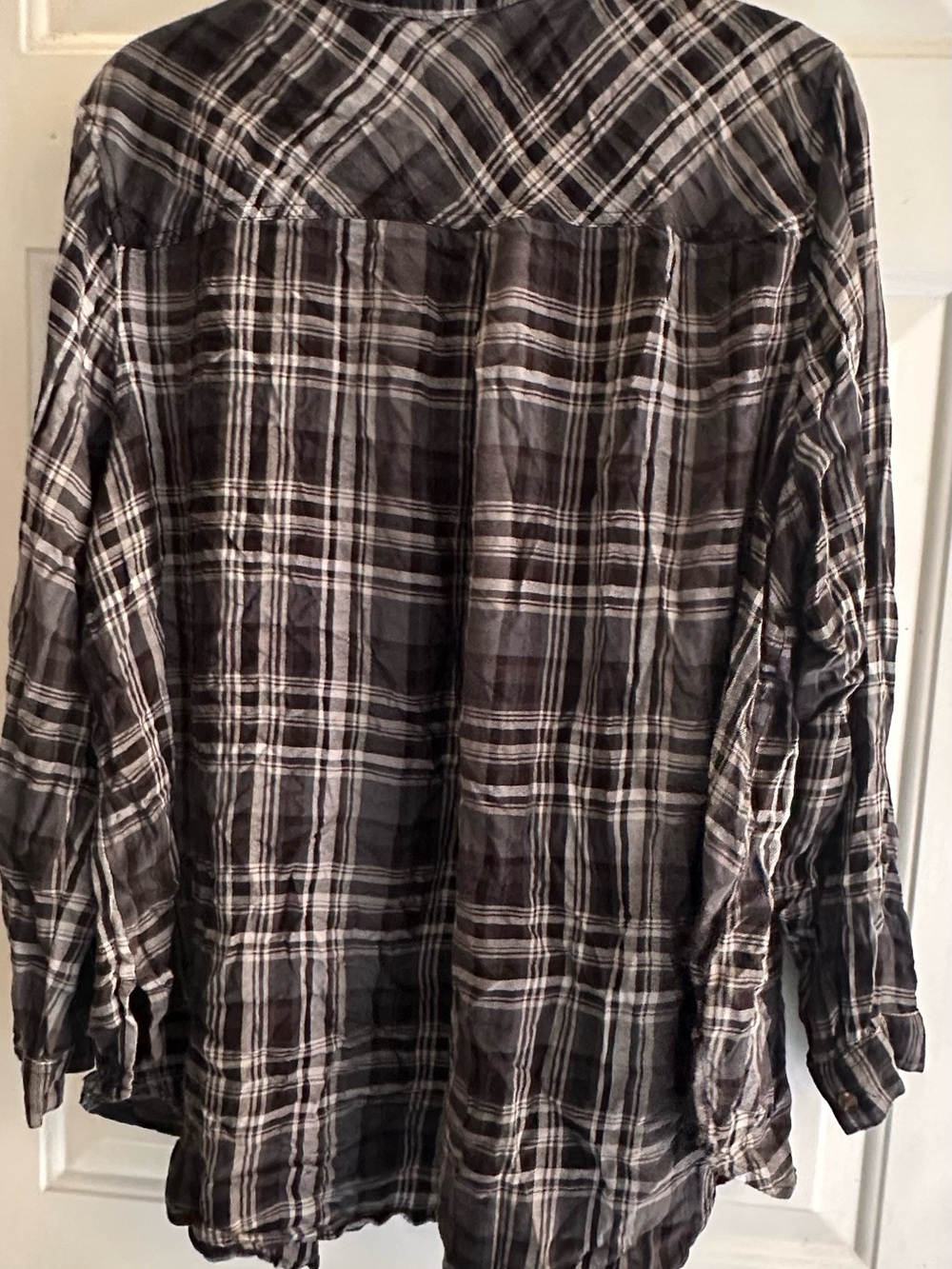 Terra & Sky Black and Gray Plaid Button-Down Shirt - Picture 2 of 3